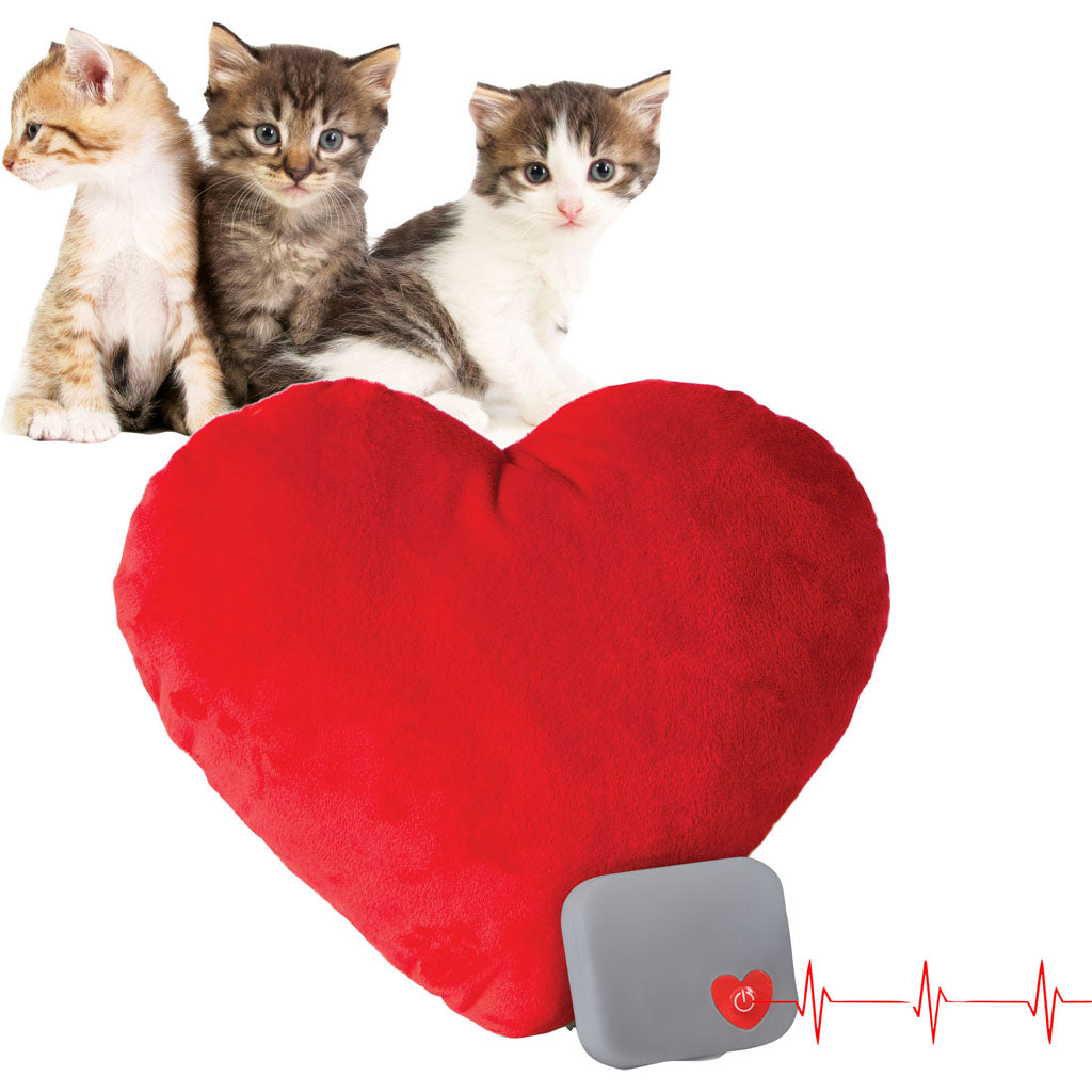 Mother'S Heartbeat Kitty Heart Pillow (RED, OS)
