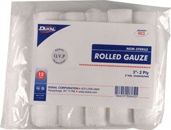 Non-Sterile Rolled Gauze (WHITE, 3 IN X 5 YD)