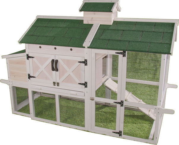 Chicken Chateau Hutch (WHITE/GREEN, 70.5X31.75X44 I)