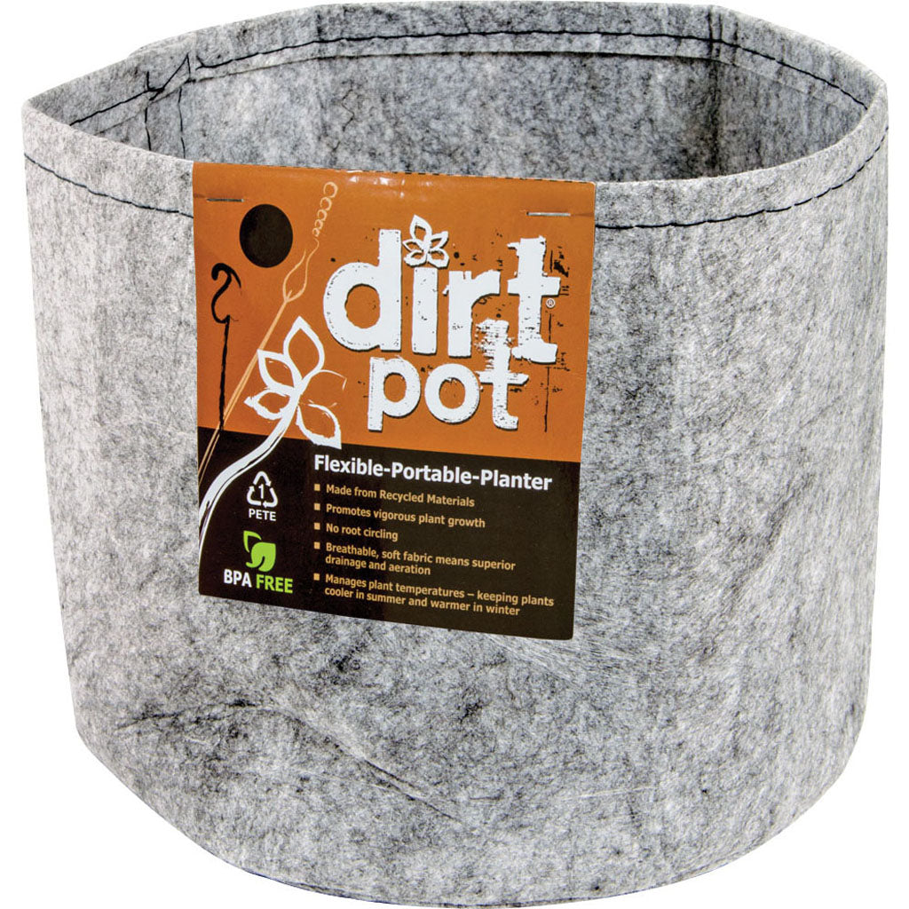 Hydrofarm Dirt Pot Flexible Planter (GRAY, 1 GAL)