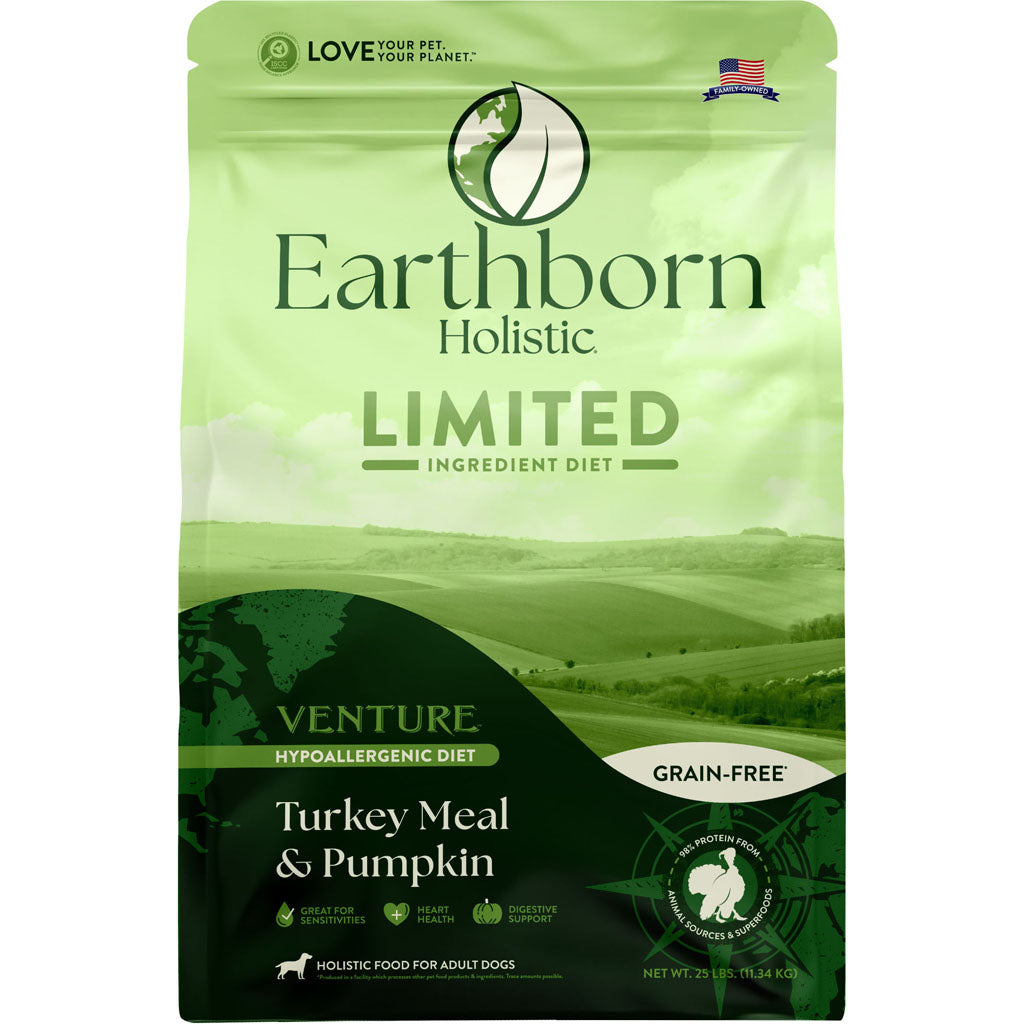 Earthborn Holistic Venture Lid Grain Free Dog Food (TURKEY/SQUASH, 25 LB)
