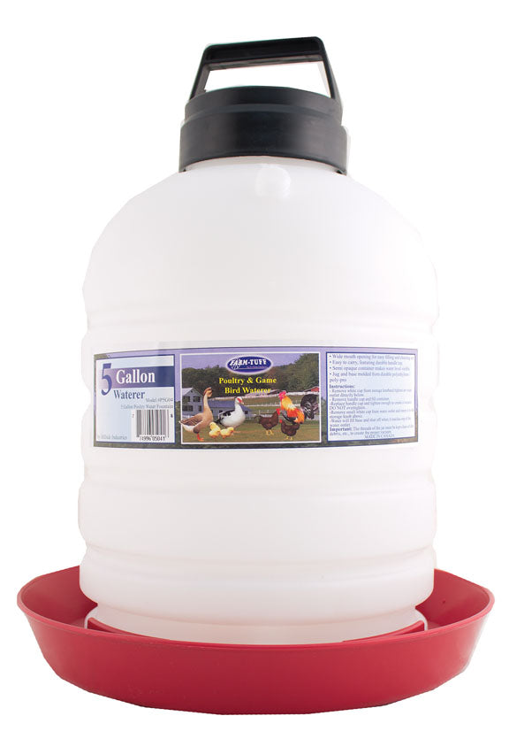 Farm-Tuff Top Fill Poultry & Game Bird Fountain (OPAQUE/RED, 5 GAL)