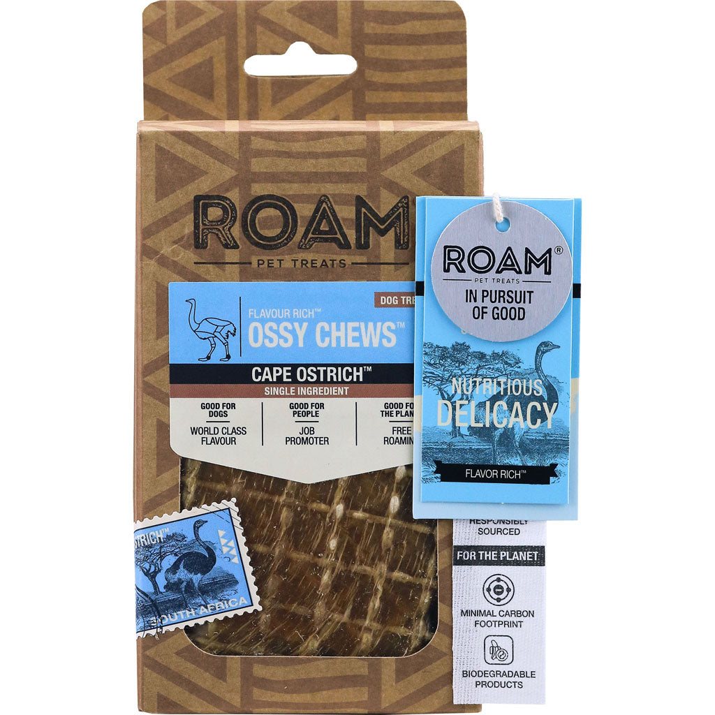 Roam Flavor Rich Ossy Chews (OSTRICH, 3 OZ)