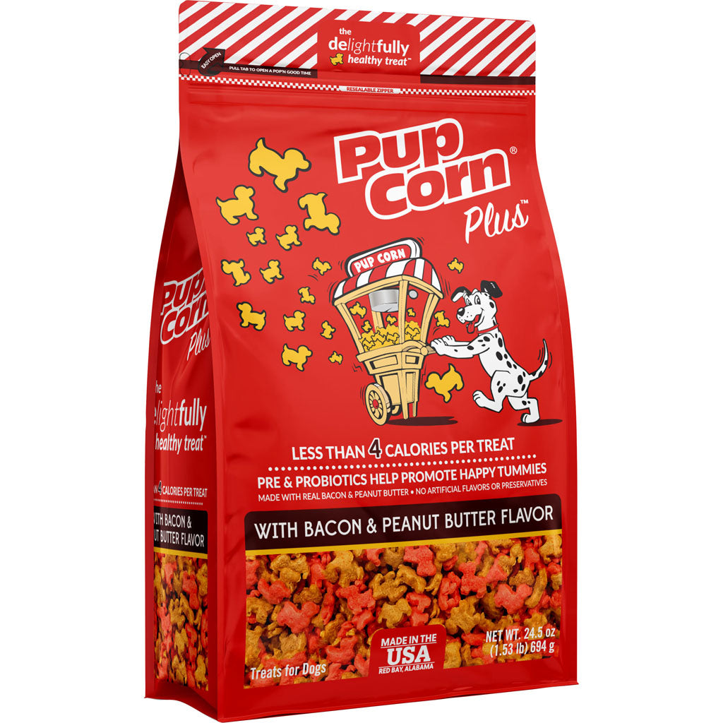 Pupcorn Plus Dog Treats (BACON/PEANUT BU, 24.5 OZ)