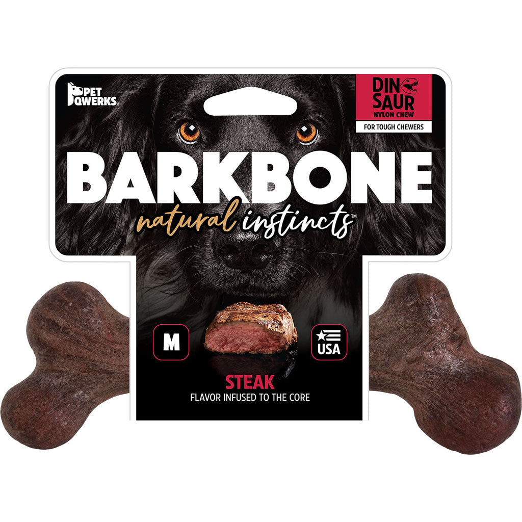 Dinosaur Barkbone Usa Extreme Dog Chew (STEAK, MD)