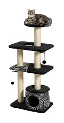 Feline Nuvo Tower Cat Furniture (BLACK/WHITE, 22X15X51 IN)