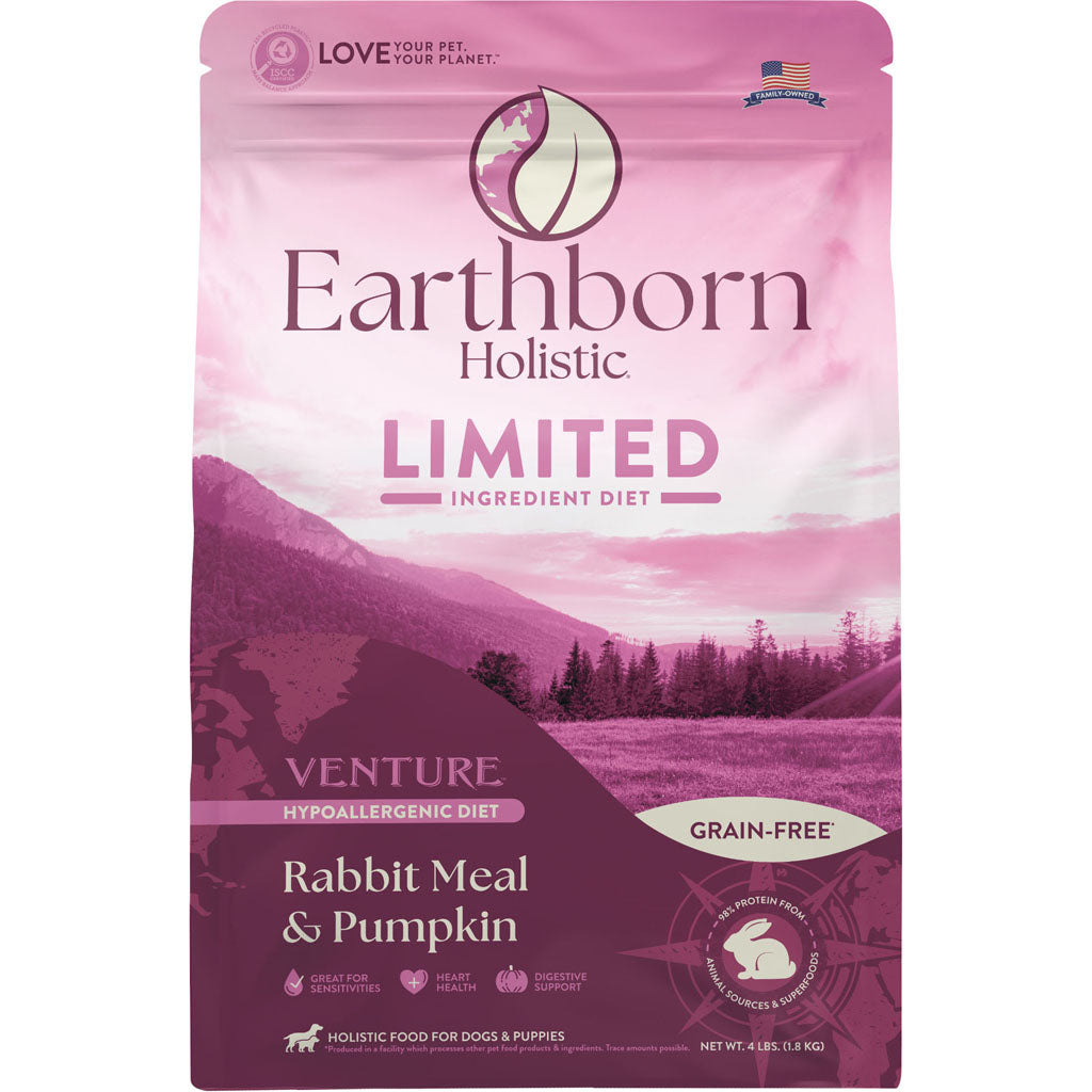 Earthborn Holistic Venture Lid Grain Free Dog Food (RABBIT, 4 LB)