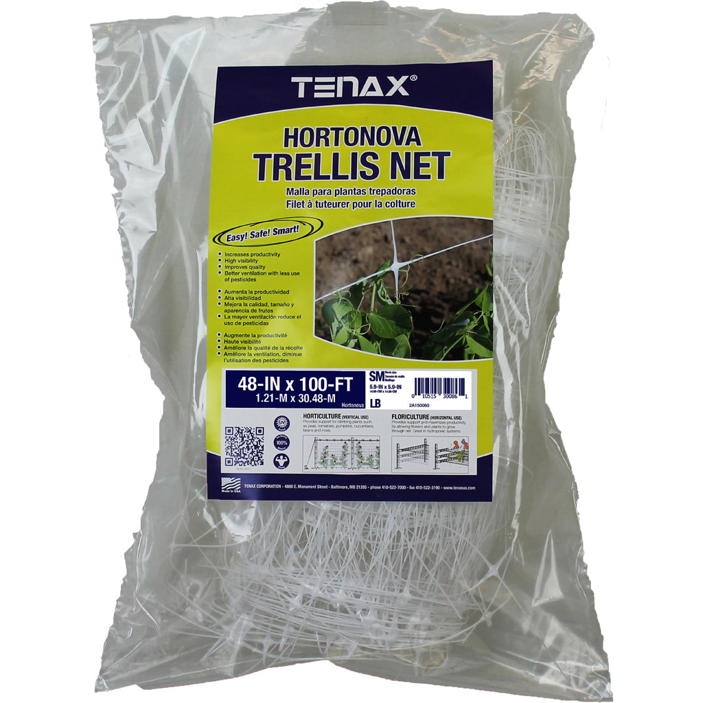 Tenax Hortonova Trellis Net (WHITE, 48 IN X 100 FT)