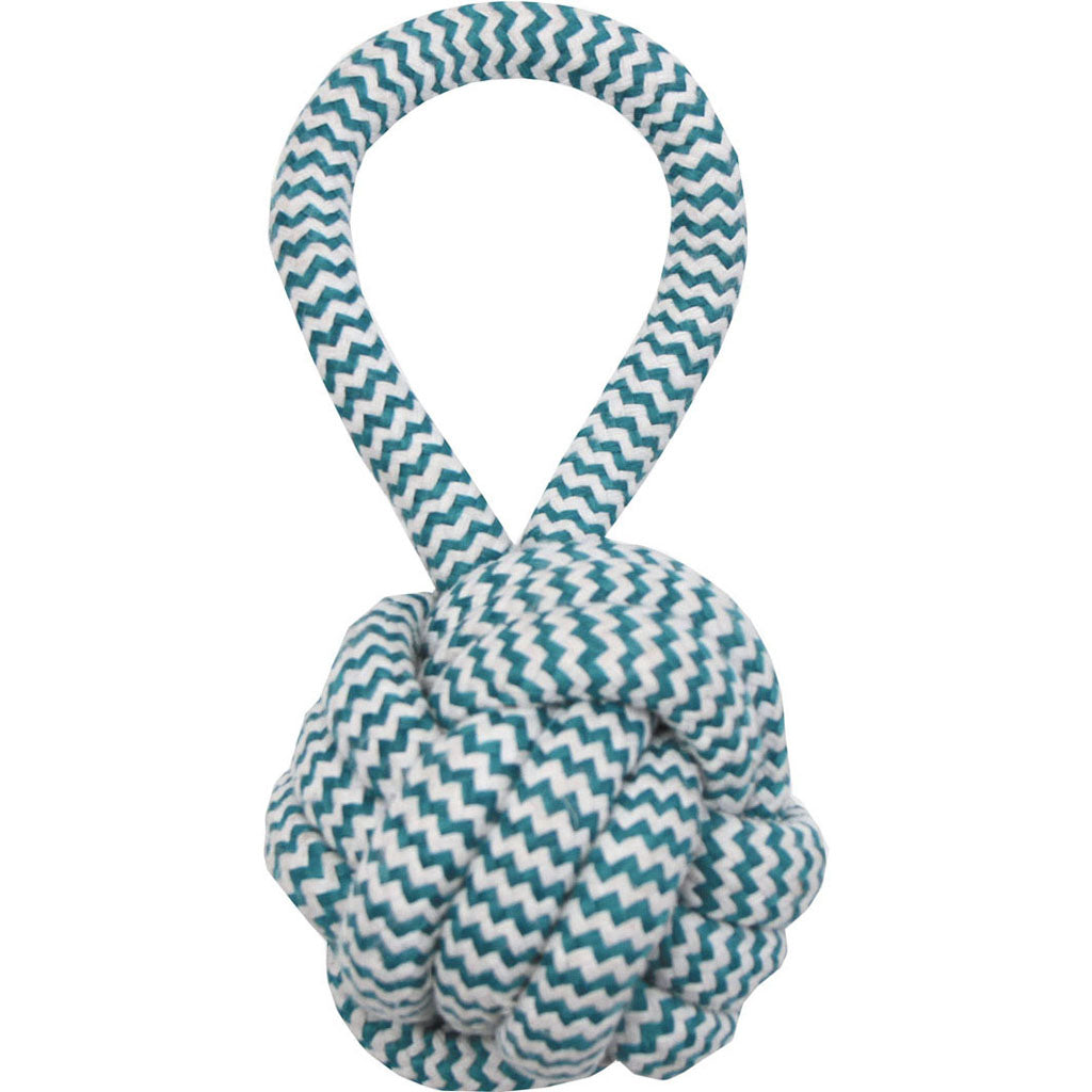 Mammoth Extra Fresh Monkey Fist Ball W/Handle (GREEN/WHITE, 3.75 IN)