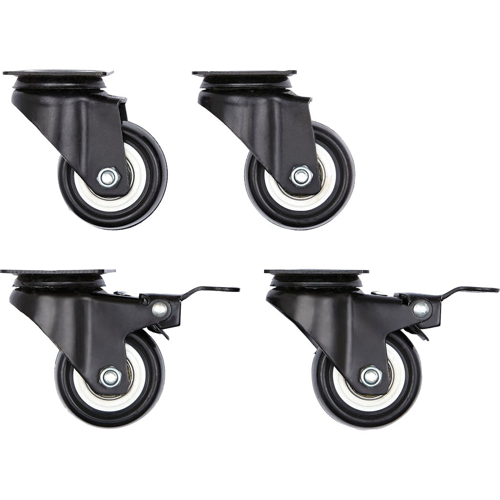 Skudo Travel Wheel Casters (BLACK, 4 PK)