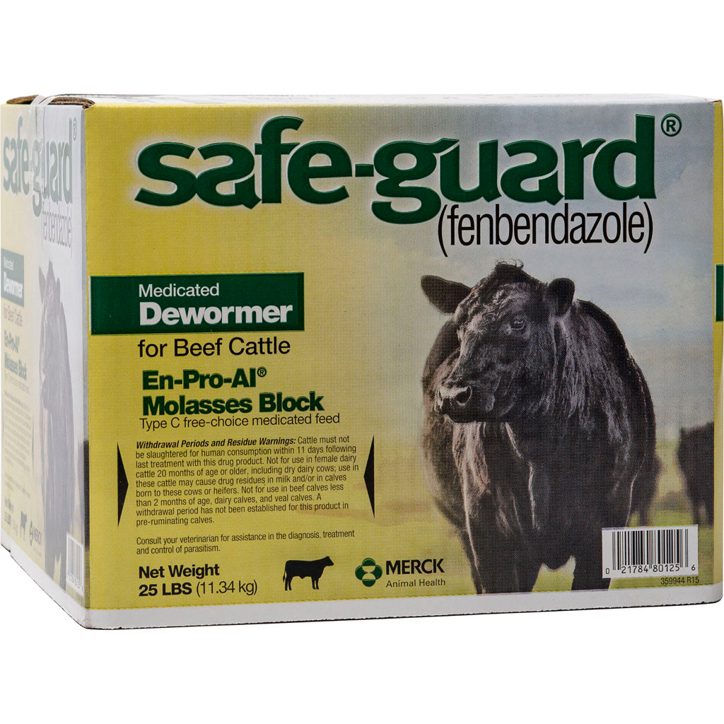 Safe-Guard En-Pro-Al Beef Cattle Dewormer Block (MOLASSES, 25 LB)