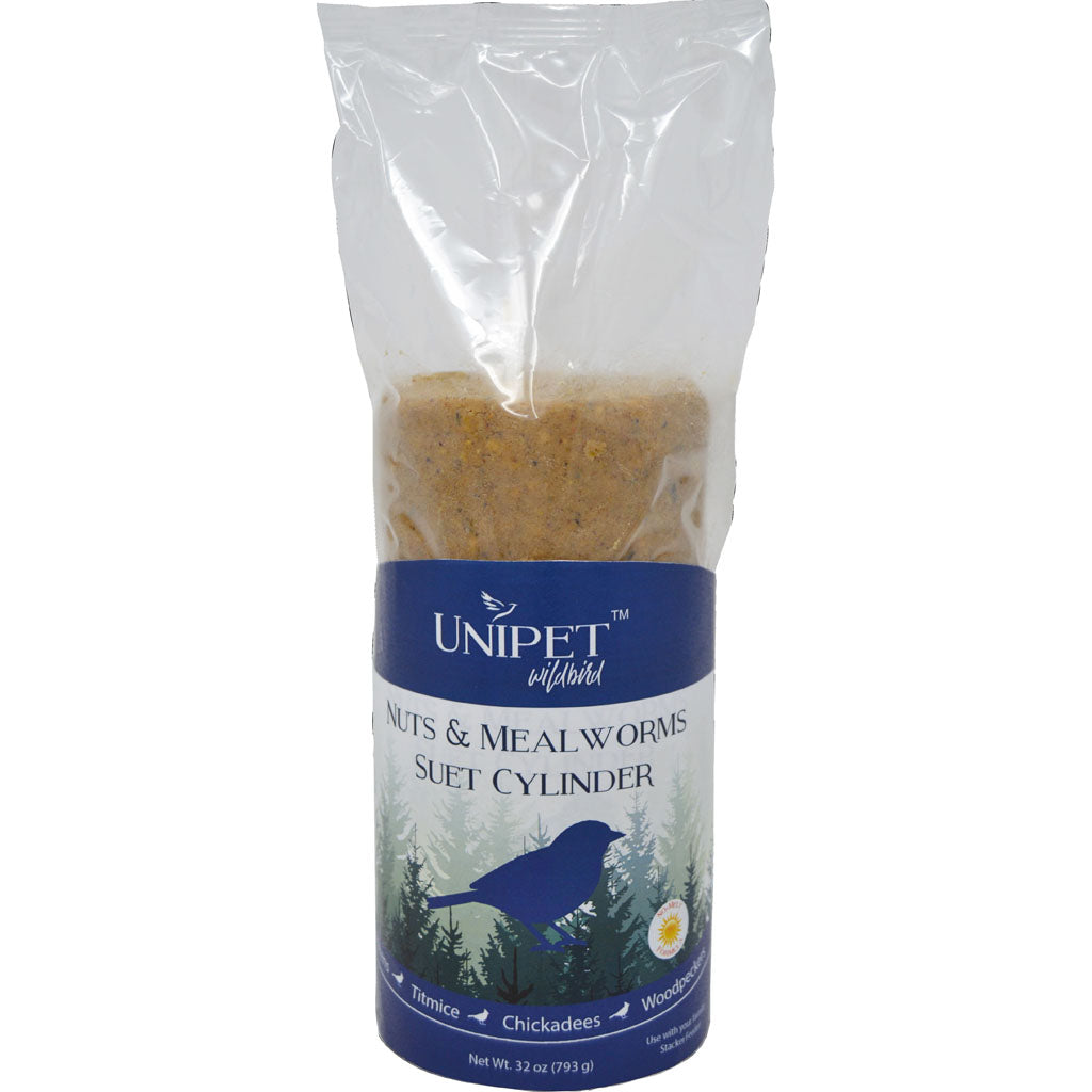 Unipet No Melt Suet Cylinder (NUT/MEALWORM, 32 OZ)