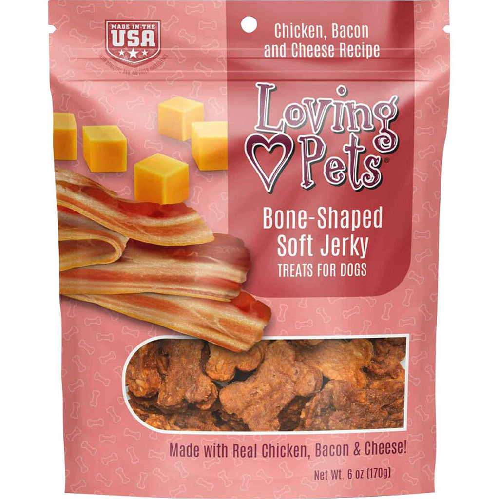 Loving Pets Soft Jerky Bones (BACON/CHEESE, 6 OZ)