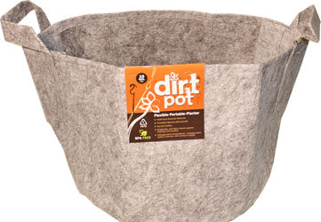 Hydrofarm Dirt Pot Flexible Planter W/Handles (GRAY, 10 GAL)