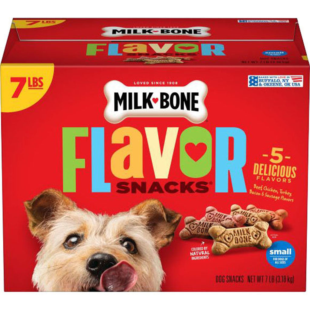 Milk-Bone Flavor Snacks Dog Biscuits (BEEF/CHICKEN/BA, SM-7 LB)