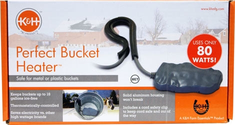 K&H Perfect Bucket Heater W/Cord Clip (GRAY, 80 WATT)