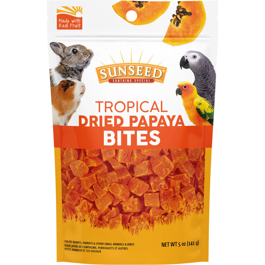 Sunseed Tropical Dried Papaya Bites (PAPAYA, 5 OZ)