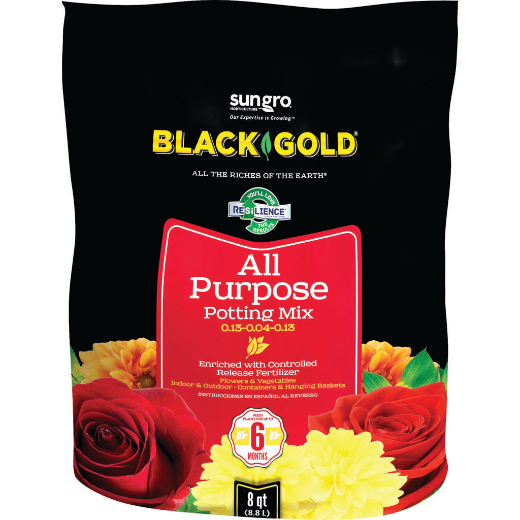 Black Gold All Purpose Potting Mix W/Crf (8 QT)