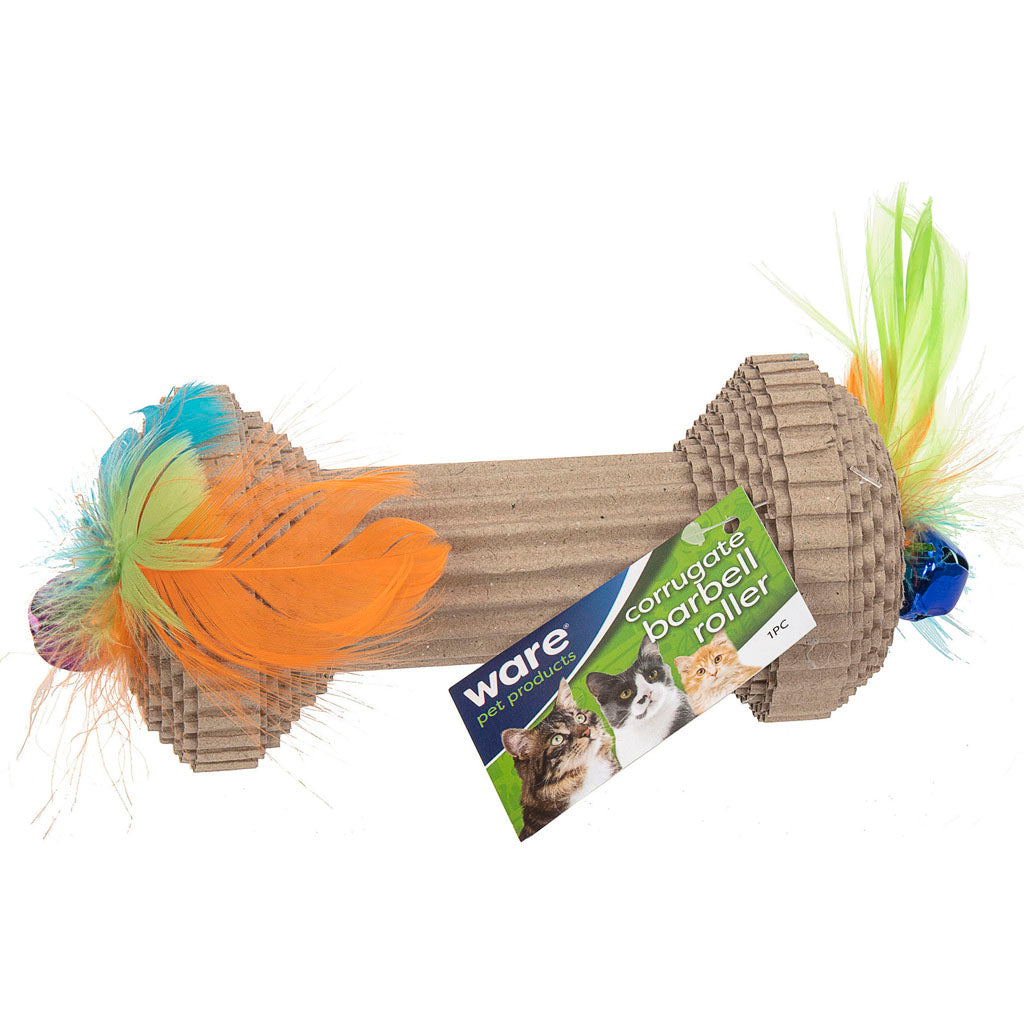 Corrugated Barbell Roller Cat Toy (6X3X3 IN)