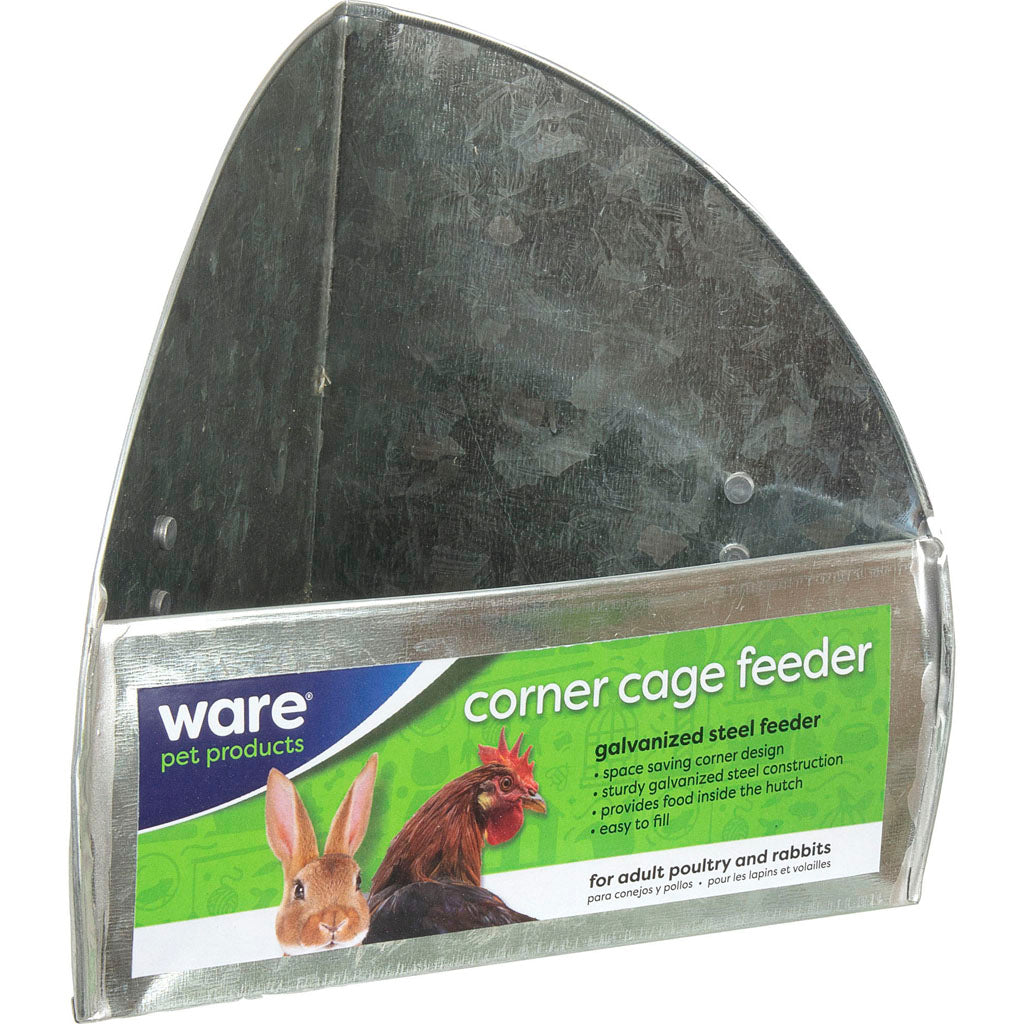 Chicken Corner Cage Feeder (METAL, 6X4.75X4.75 IN)