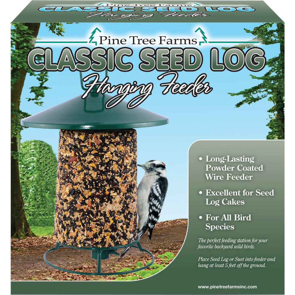 Pine Tree Farms Classic Seed Log Hanging Feeder (GREEN)