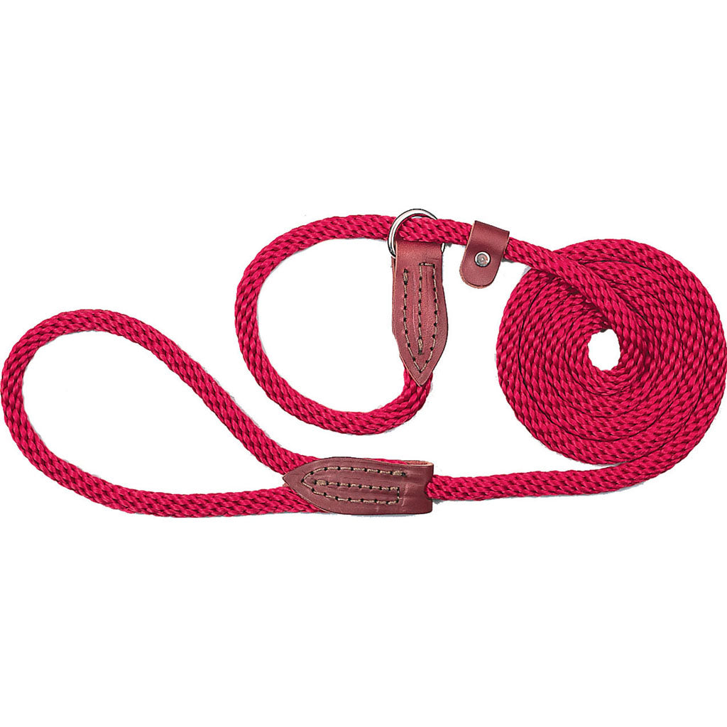 British Slip Loop Rope Leads For Dogs (RED, 6 FT)