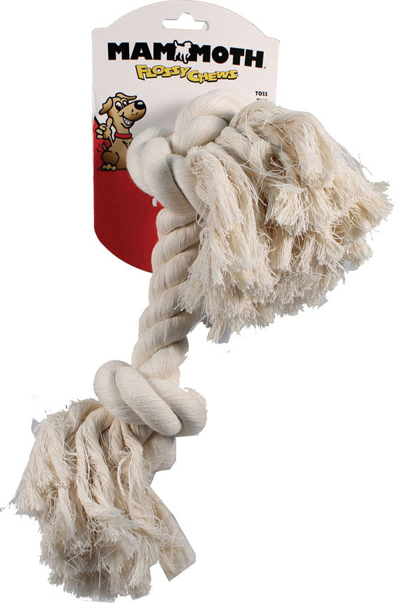 Flossy Chews Cotton Rope Bone (WHITE, 16 IN)