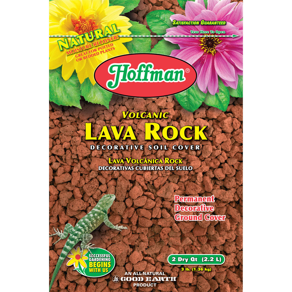 Hoffman Volcanic Lava Rock Decorative Soil Cover (RED, 2 QT)