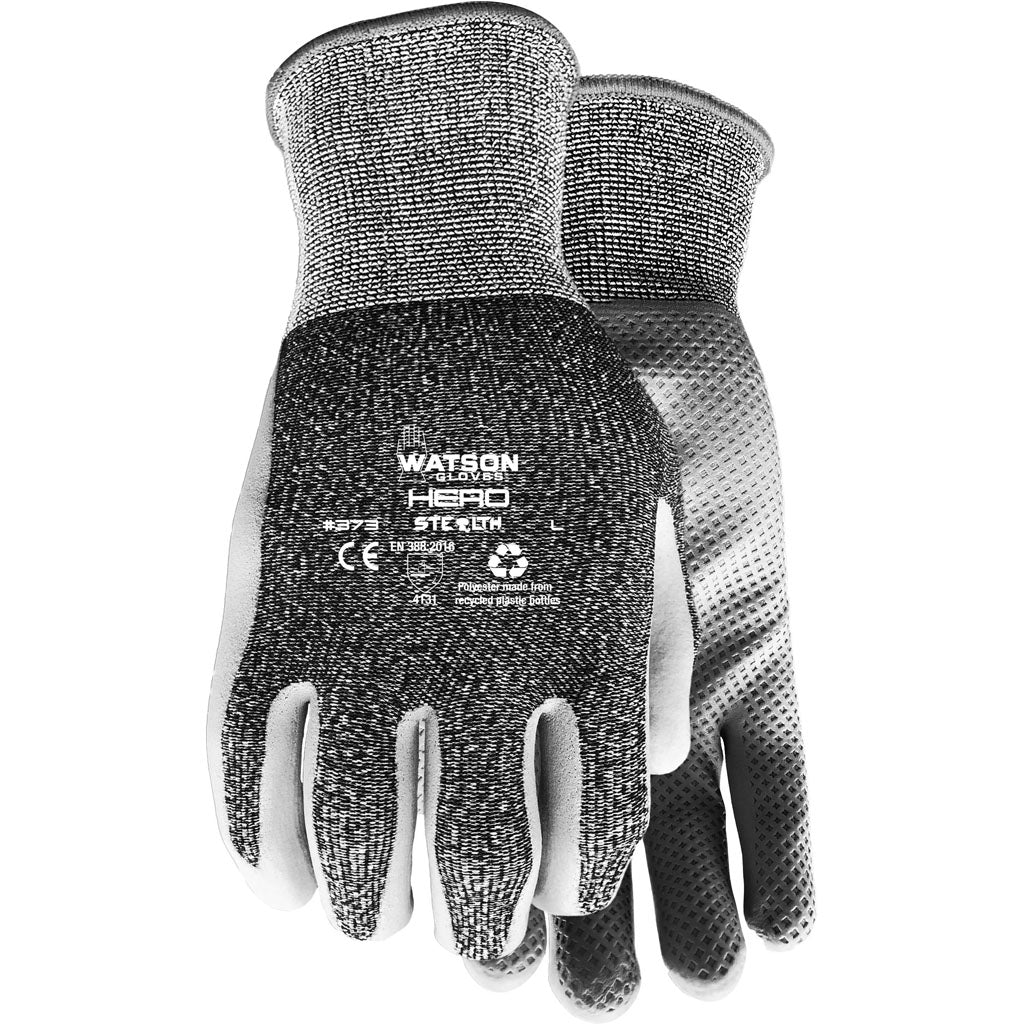 Watson Gloves Mens Stealth Hero Wastenot Fabric (BLACK, MD)