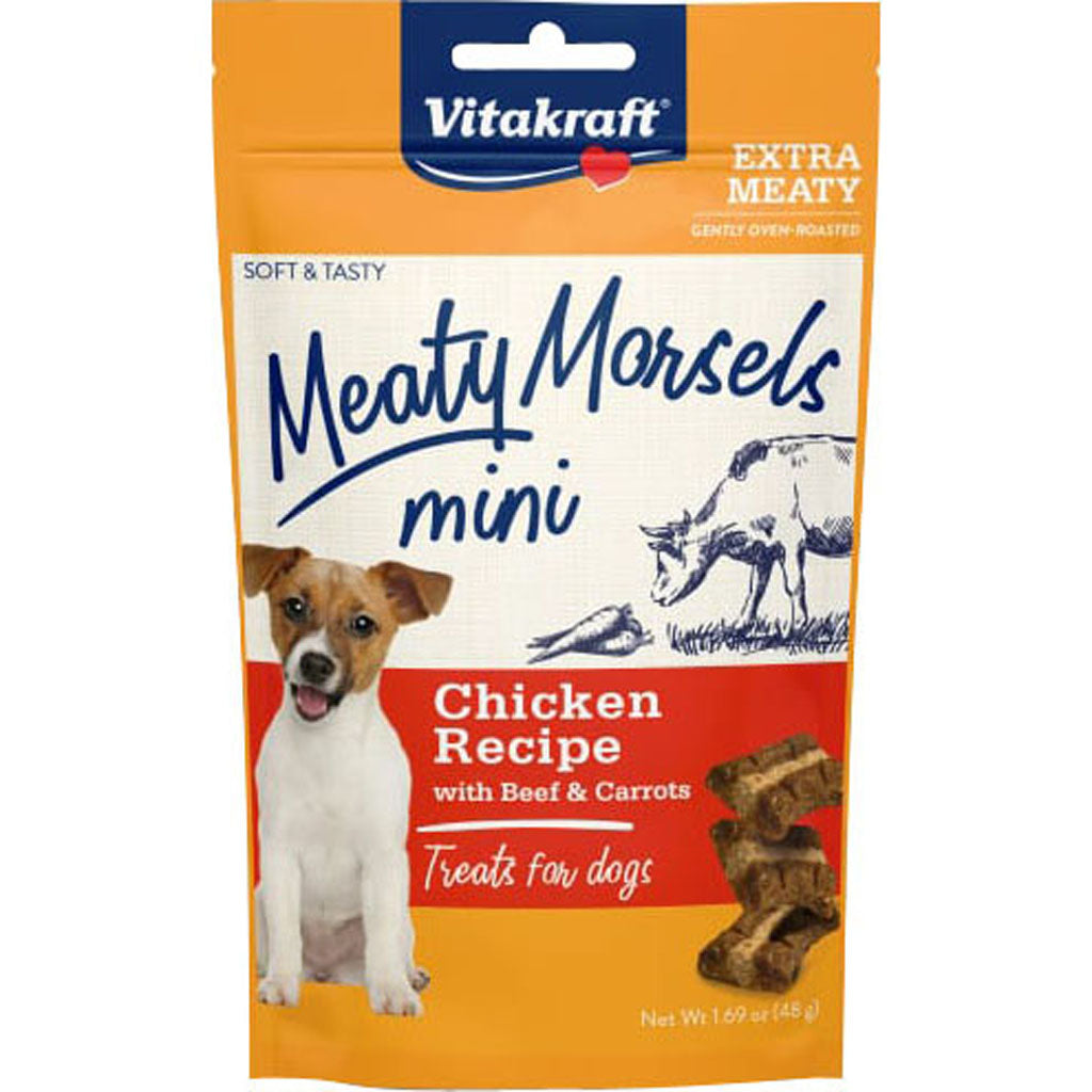 Vitakraft Meaty Morsels Mini Dog Treats (BEEF/CARROT, 1.69 OZ)