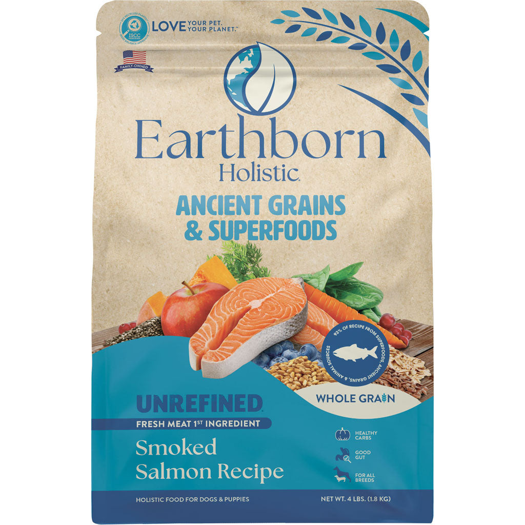 Earthborn Holistic Unrefined Whole Grain Dog Food (SMOKED SALMON, 4 LB)