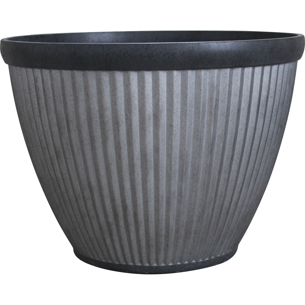 Southern Patio Westlake Round Pleated Planter (SILVER, 20 IN)