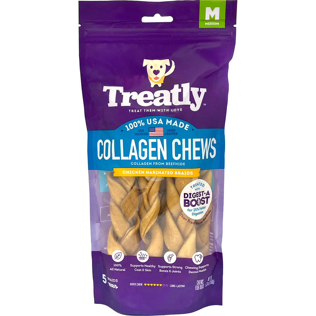 Treatly Usa  Collagen Braids (CHICKEN, 6 IN-5 PK)