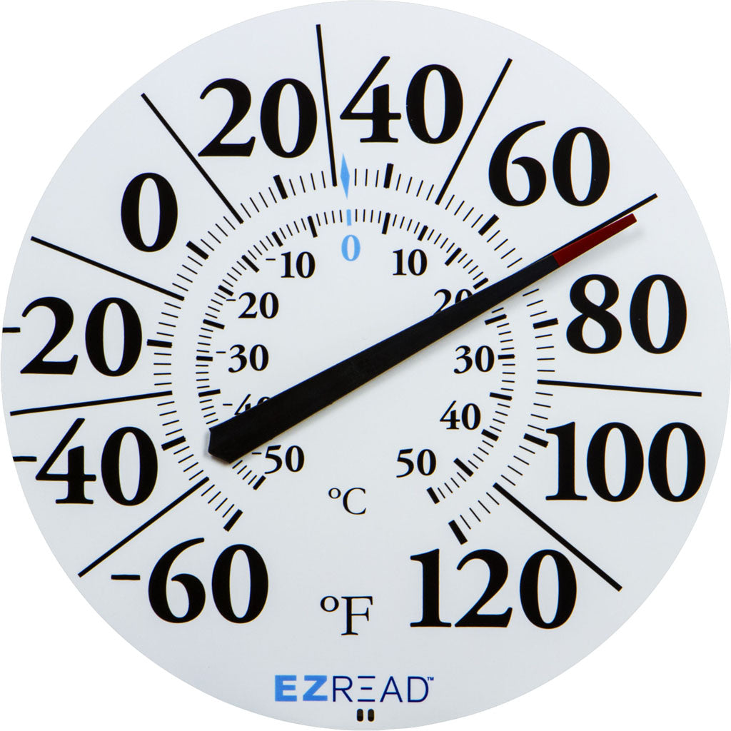 Ezread Indoor/Outdoor Dial Thermometer (WHITE, 12.5 IN)
