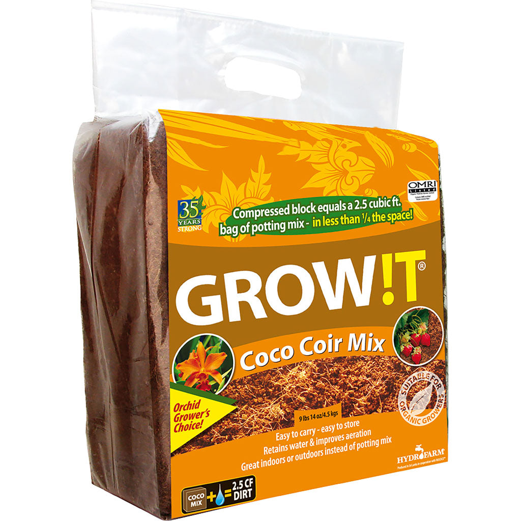 Grow!T Coco Coir Mix Compressed Block (10.15 LBS)