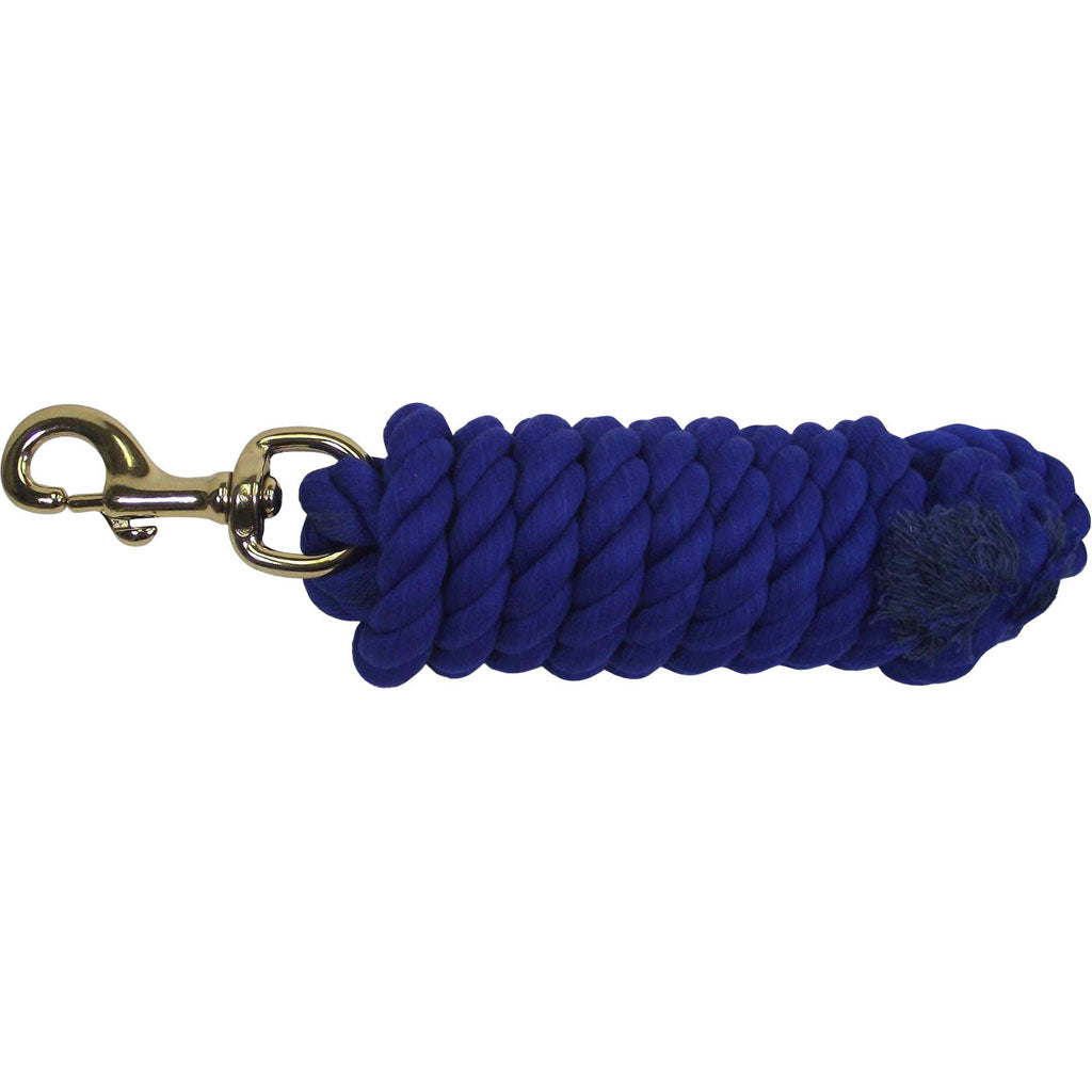 Hamilton Cotton Rope Lead W/Brass Bolt Snap (BLUE, 10 FT)