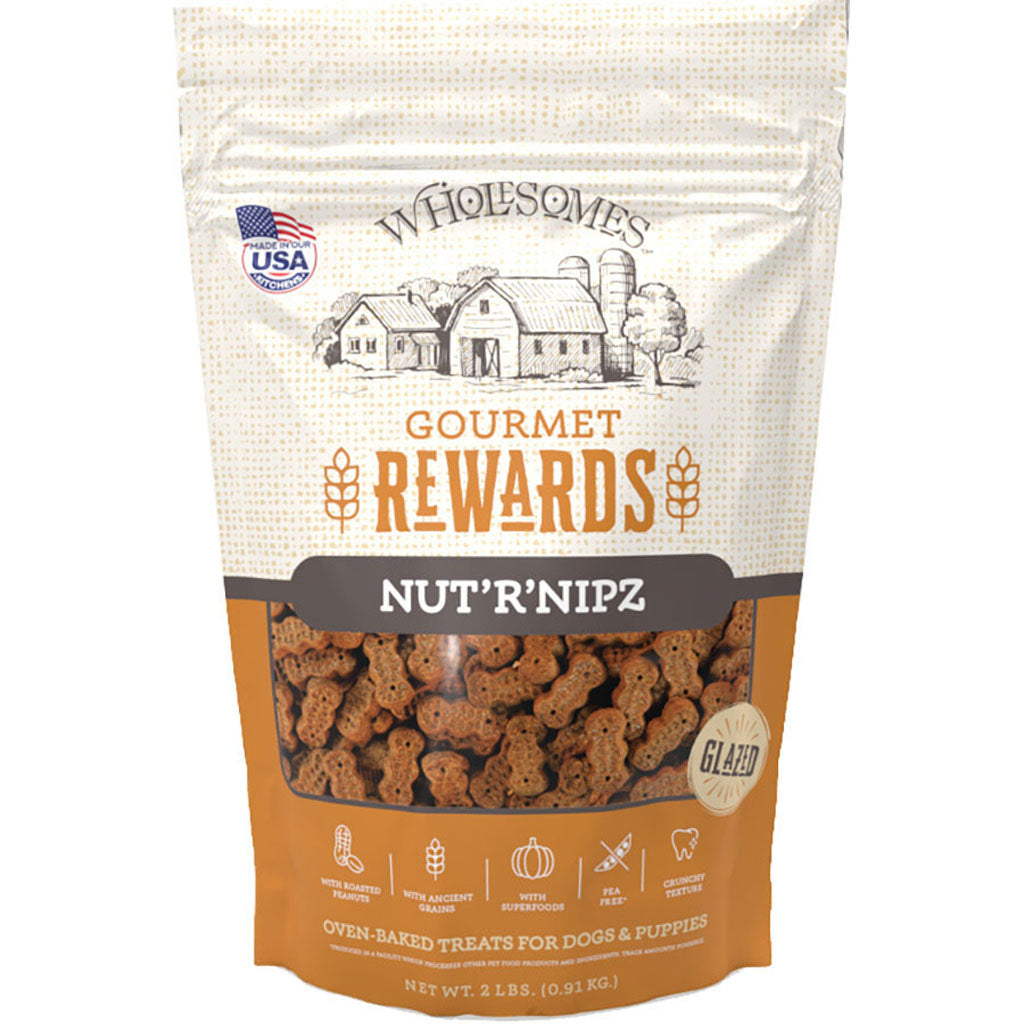 Wholesomes Rewards Gourmet Nut'R'Nipz Biscuits (PEANUT BUTTER, 2 LB)