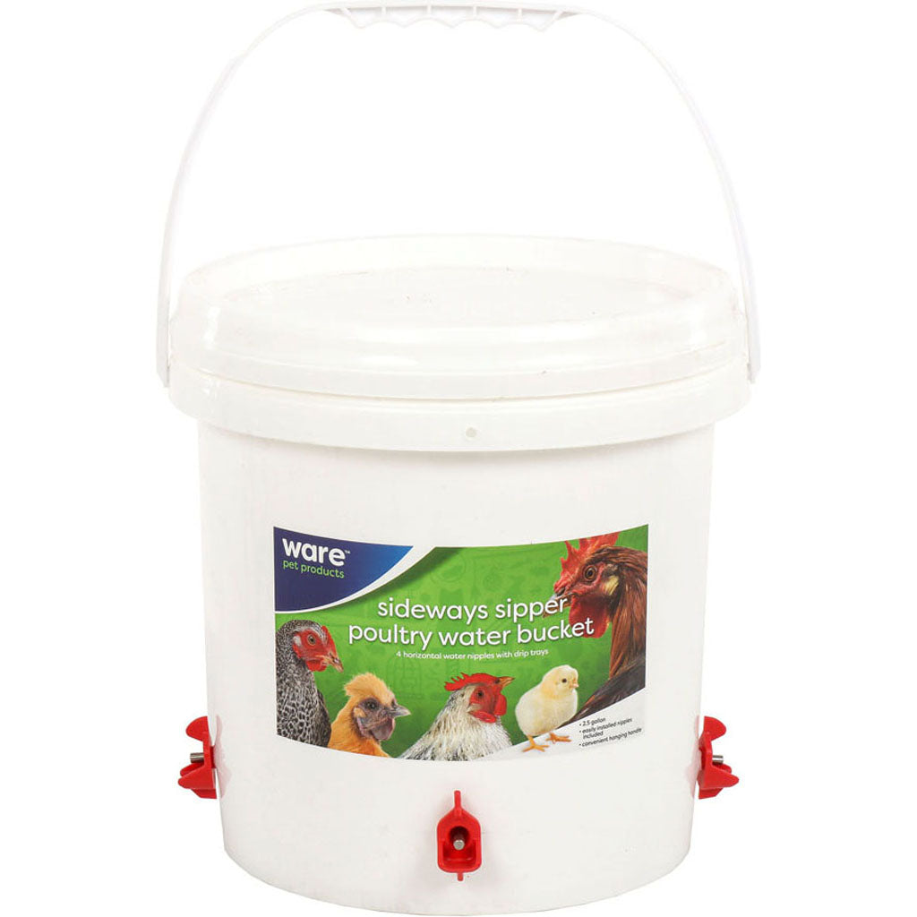 Sideways Sipper Poultry Water Bucket (2.5 GAL)
