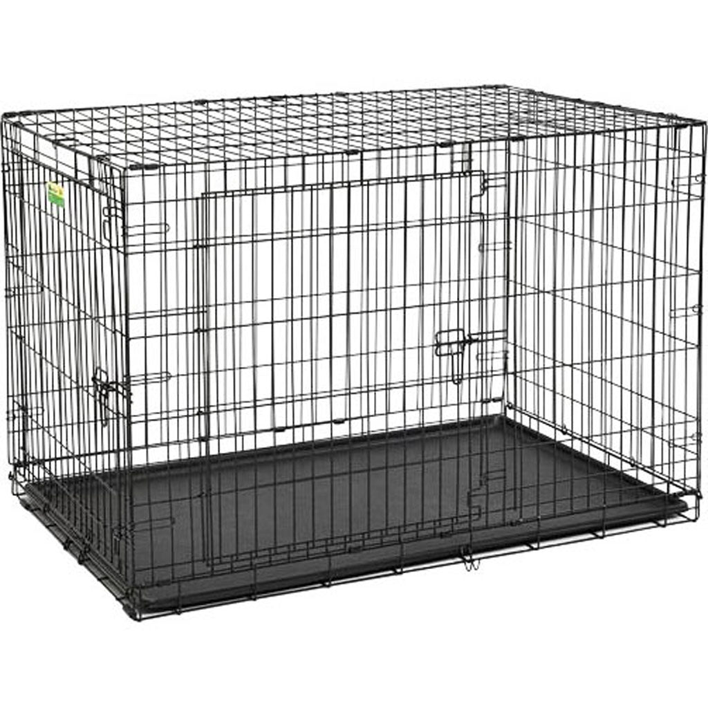 Contour Double Door Dog Crate (BLACK, 48X30X33 IN)
