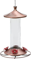 Elegant Glass Hummingbird Feeder (COPPER, 12 OZ CAP)