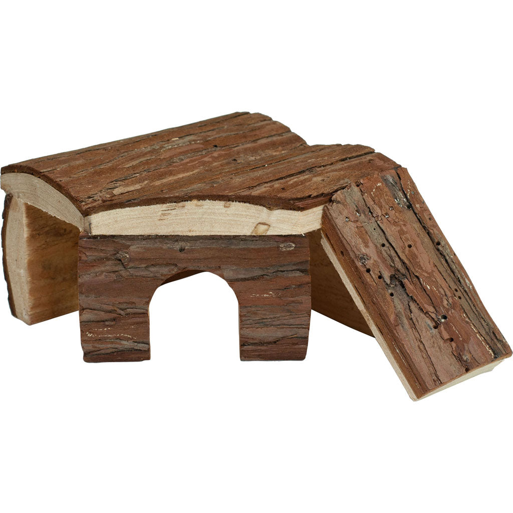 Nibbles Small Animal Log Cabin Hut W/ Ramp