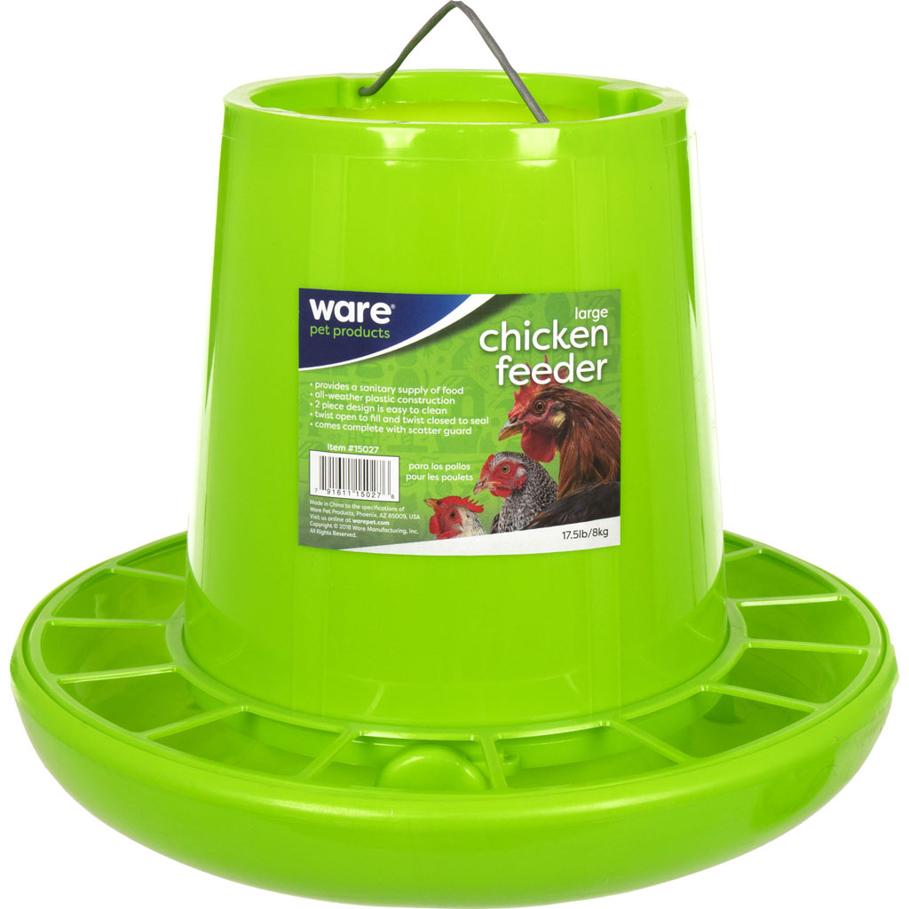 Chicken Feeder Plastic (GREEN, 16.5 LB-LG)