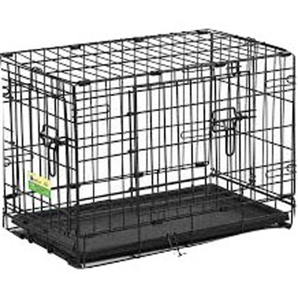 Contour Double Door Dog Crate (BLACK, 42X28X30 IN)