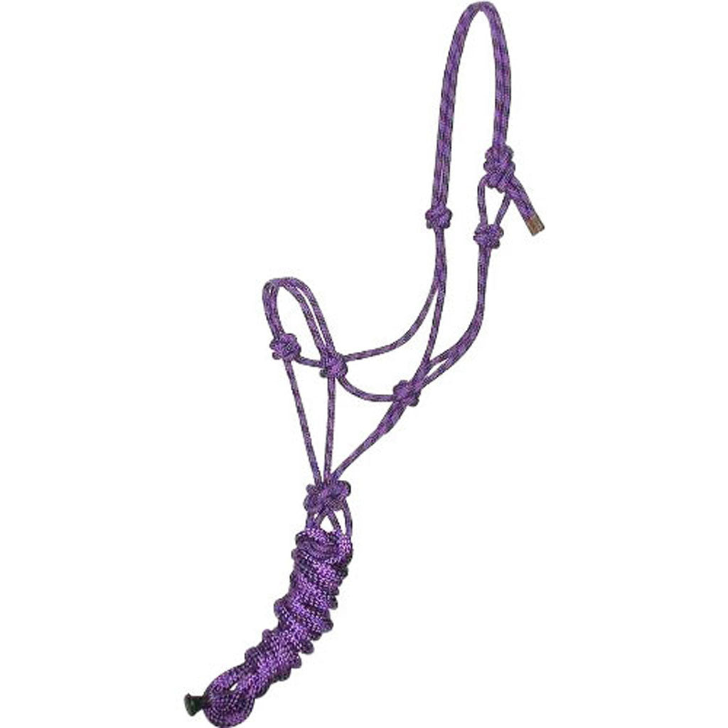 Gatsby Classic Cowboy Rope Halter W/Lead (BLACK/PURPLE, HORSE)