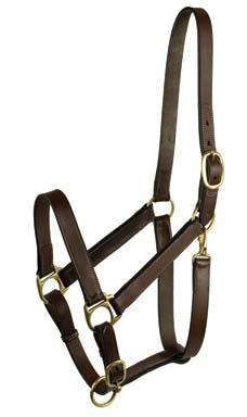 Gatsby Leather Adjustable Turnout Halter (HAVANA, WEANLING)