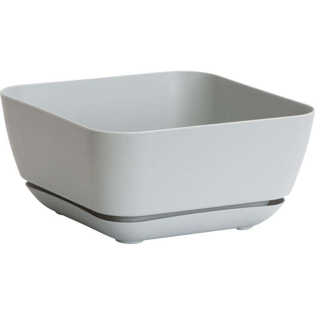 Garden Planter W/Attached Tray (GRAY, 12 IN)