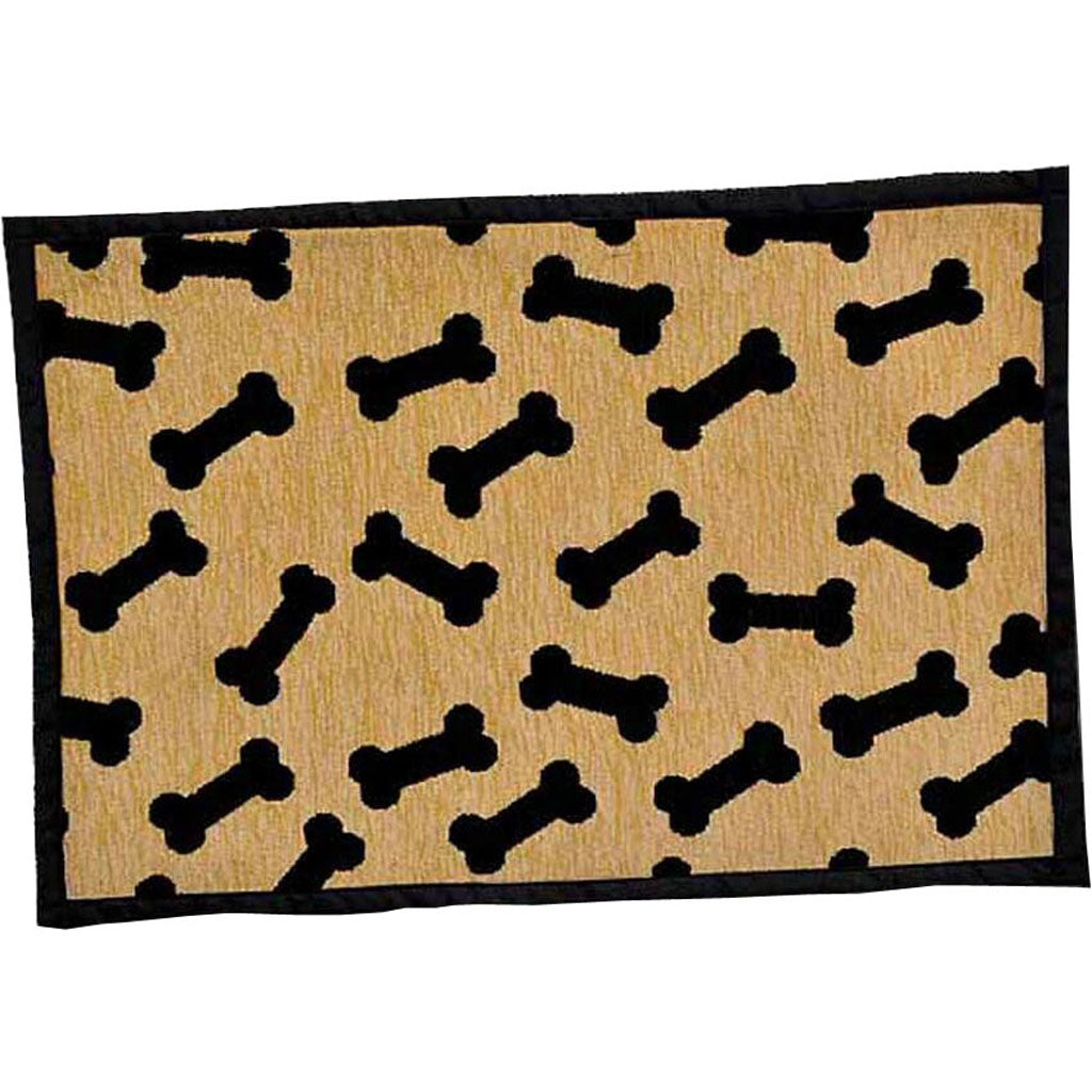 Bella Bones Chenille Fashion Mat Blk (BLACK, 12 X 19 IN)