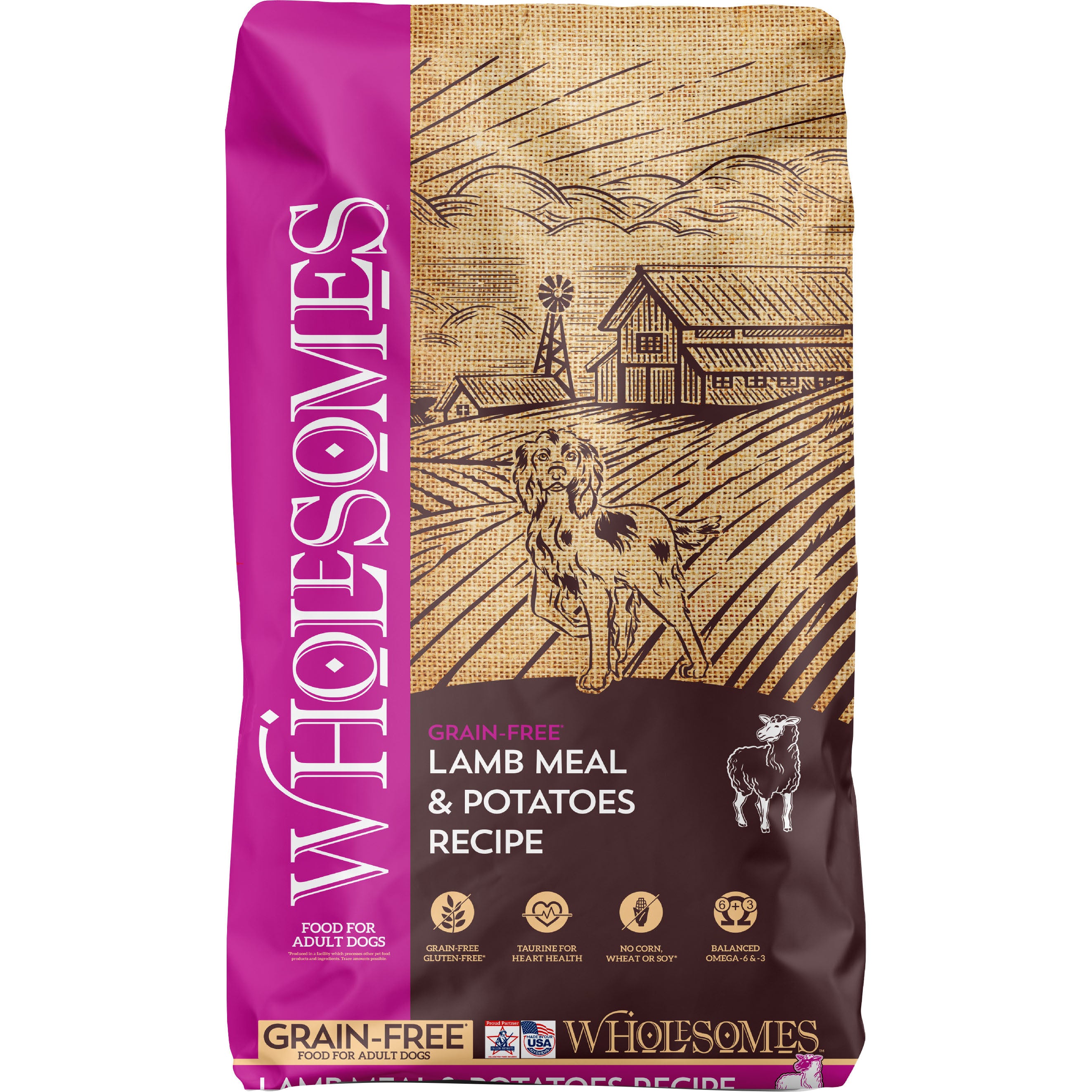 Wholesomes Whole Grain Adult Dog Food (LAMB/POTATO, 35 LB)