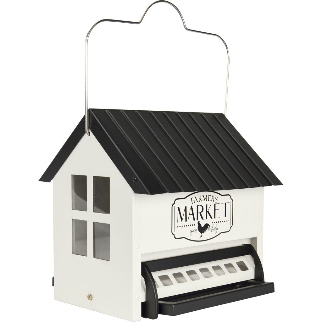 Squirrel Shield Hopper Feeder (WHITE, 5.5 QT CAP)
