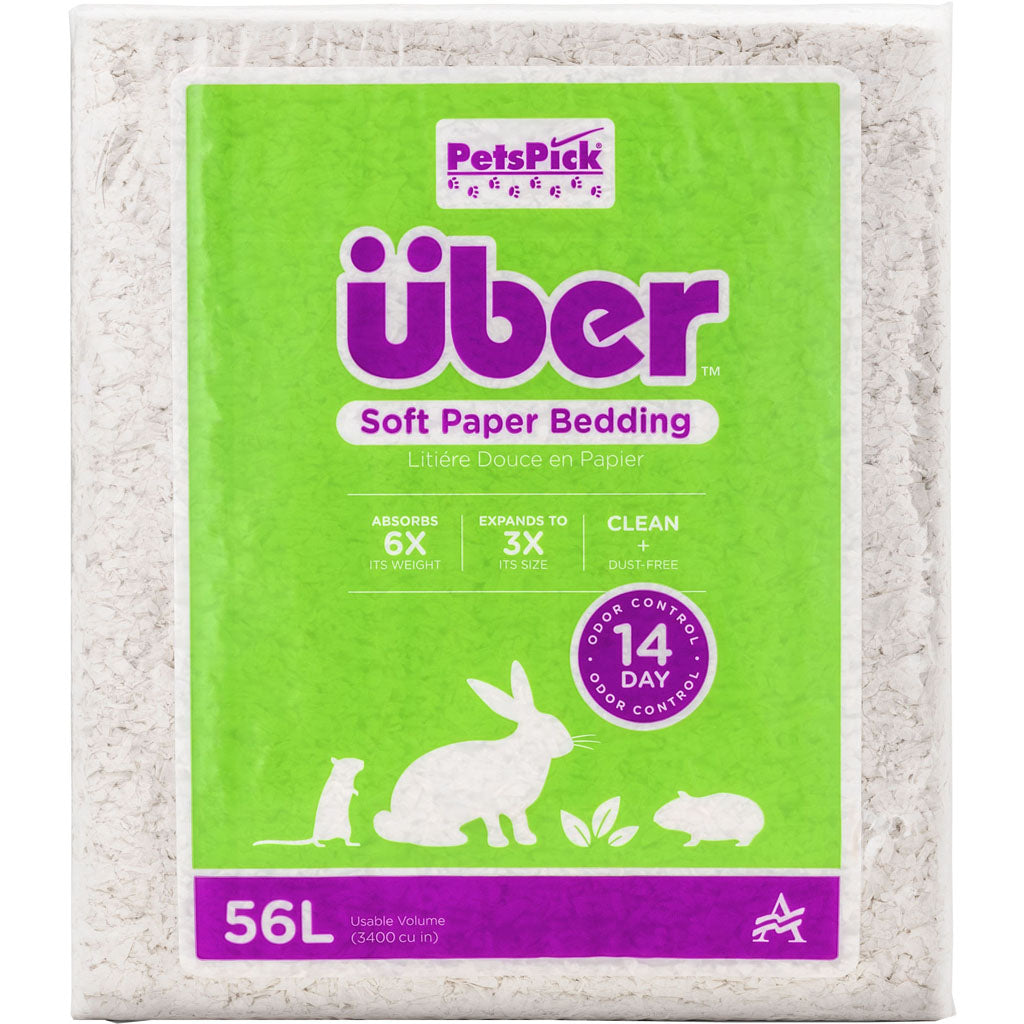 Uber Soft Paper Pet Bedding (WHITE, 56 L)
